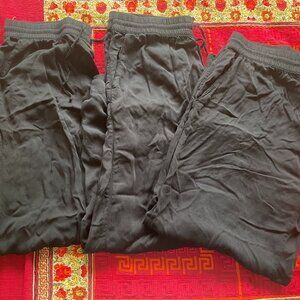 Set of 3 Ophelia Roe Black Drawstring Loose Pants Trousers - Size L